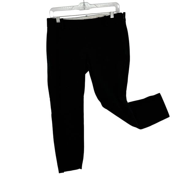J Crew Minnie Crop Pants 6 Black Mid Rise Stretch Twill Skinny Side Zip Preppy - Picture 1 of 9